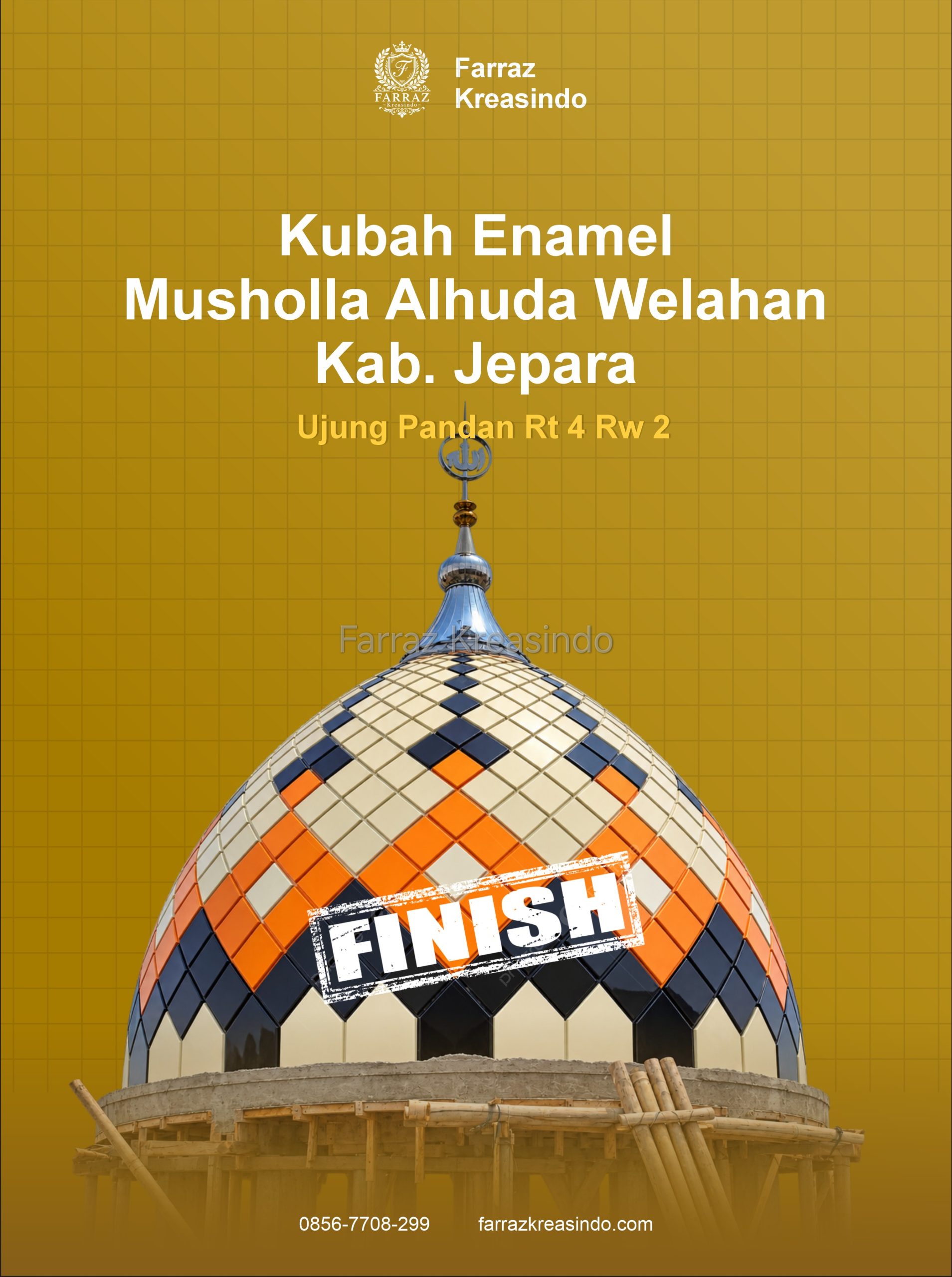 Jasa Kubah Enamel Terpercaya: Selesaikan Proyek Musholla Alhuda, Welahan, Jepara